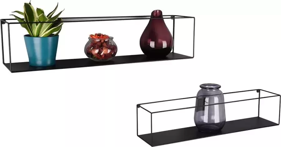 BES LED Wandrek Trion Troni 2 stuks Rek Zwart