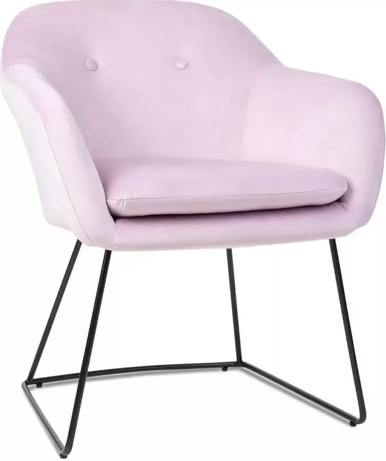 Besoa Zoe fauteuil schuimvulling polyester overtrek velours staal roze