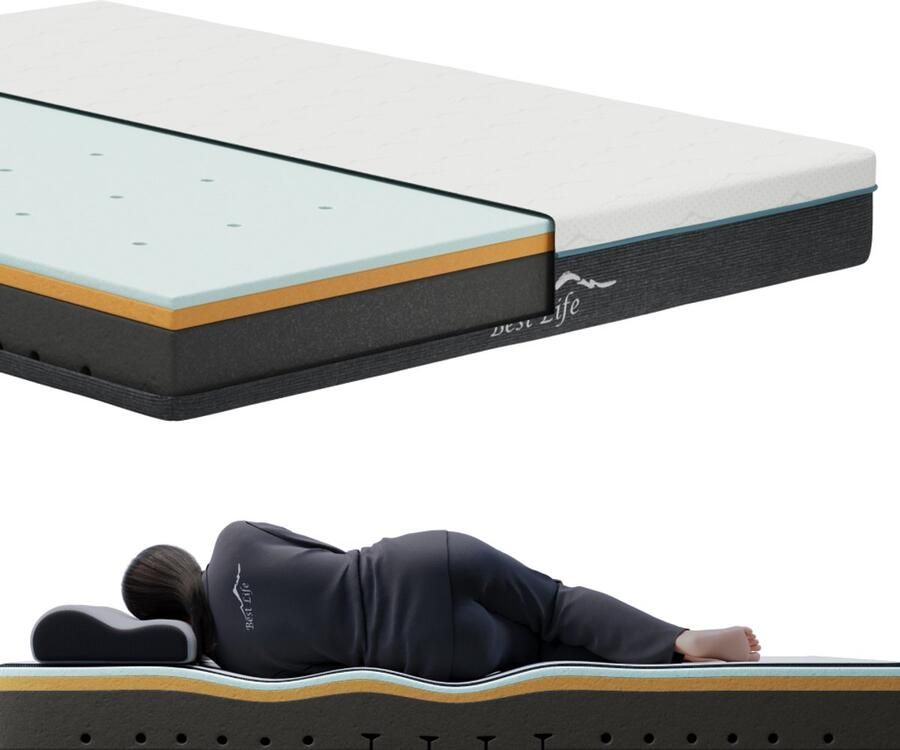 Best Life Matras 180 x 200 Tweepersoons Traagschuim & Koudschuim Matras 18 CM 3 Lagen