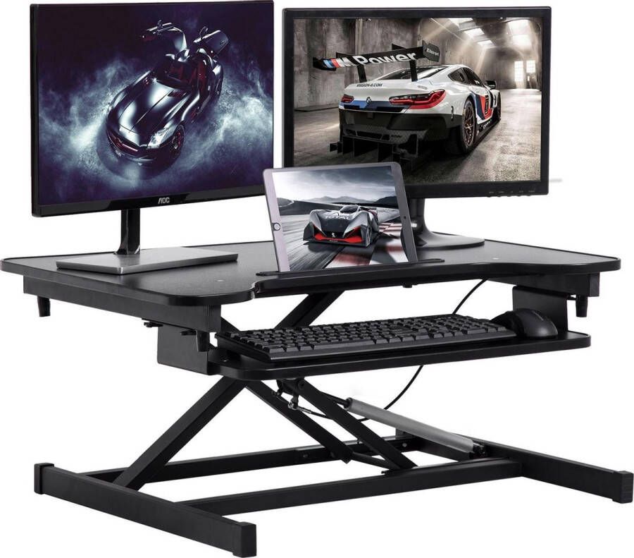 BEST OFFICE FDW JY-SD8060-Black Verstelbaar sta bureau 81.3 centimeter Ergonomisch in hoogte verstelbaar Zwart