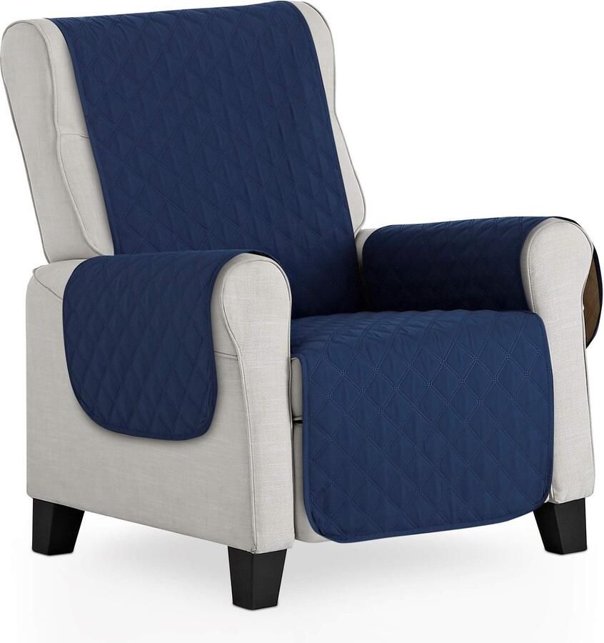 BESTCOVERS Fauteuilhoes 1-zits stoelhoes effectieve bescherming tegen krassen en beschadigingen universele hoes (blauw)