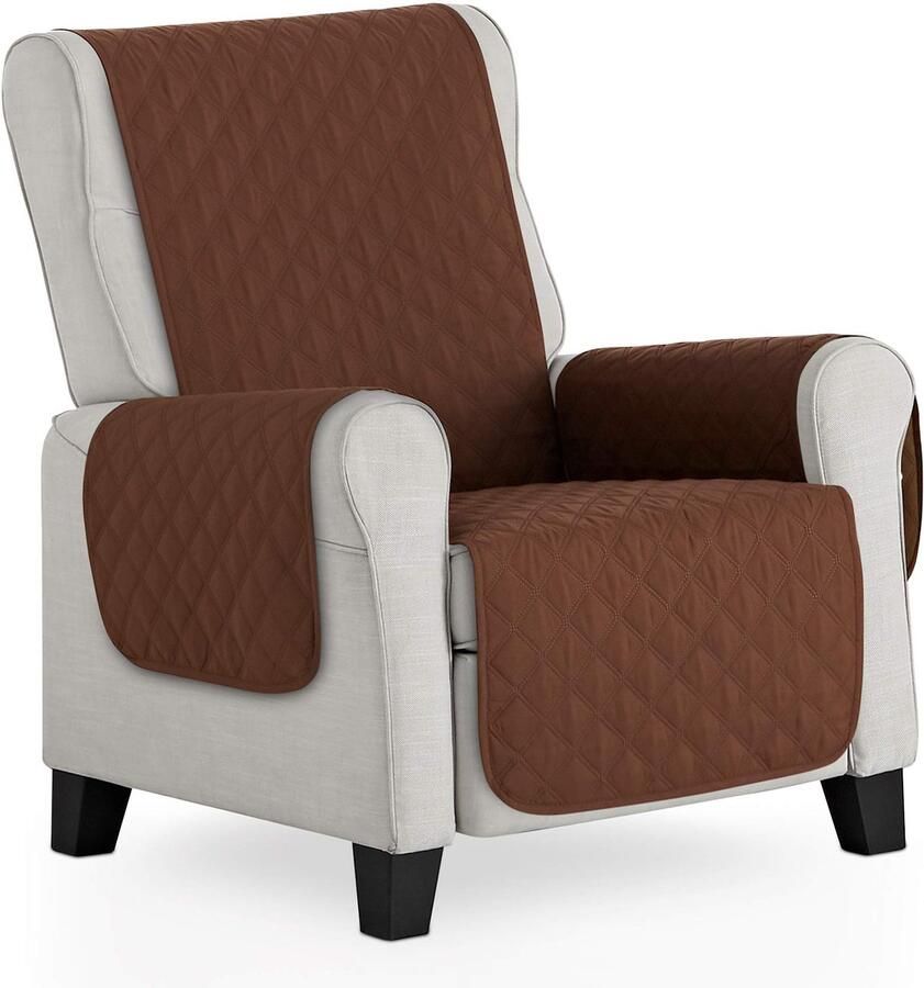 BESTCOVERS Fauteuilhoes 1-zits stoelhoes effectieve bescherming tegen krassen en beschadigingen universele hoes (bruin)