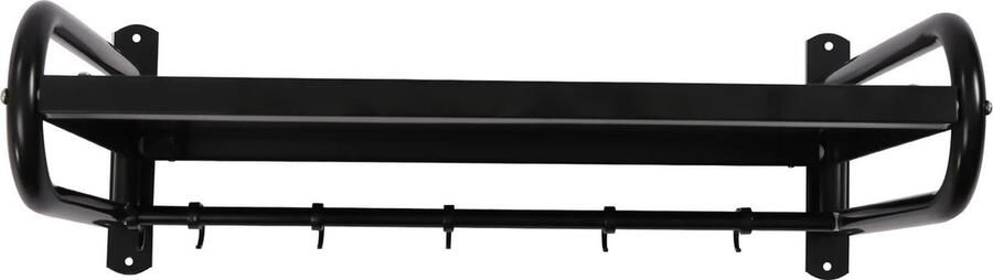 BestelBlij Keuken wandplank Zwart Met 6 haakjes 53 x 38 x 18cm Magnetronplank