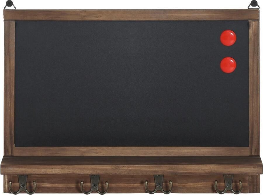 BestelBlij Memobord Sleutelplank Wandplank Krijtbord Wand gemonteerd Hout 42 x 30 cm