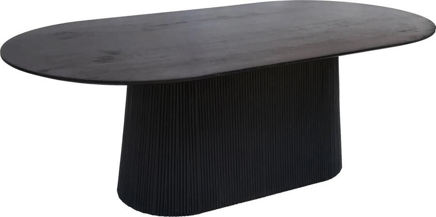 BestHomeDeals Eettafel Commodore Ovaal Zwart Mangohout 240cm x 100cm