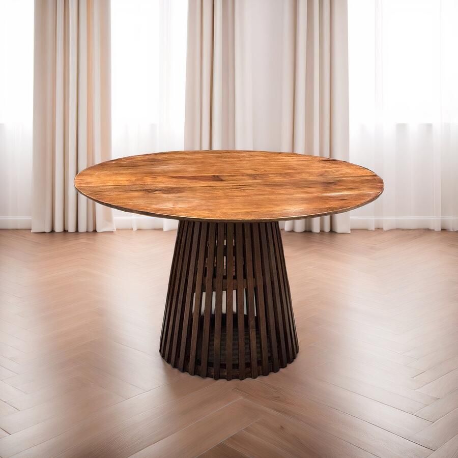 BestHomeDeals Eettafel Montana Rond Walnoot Acaciahout 140cm