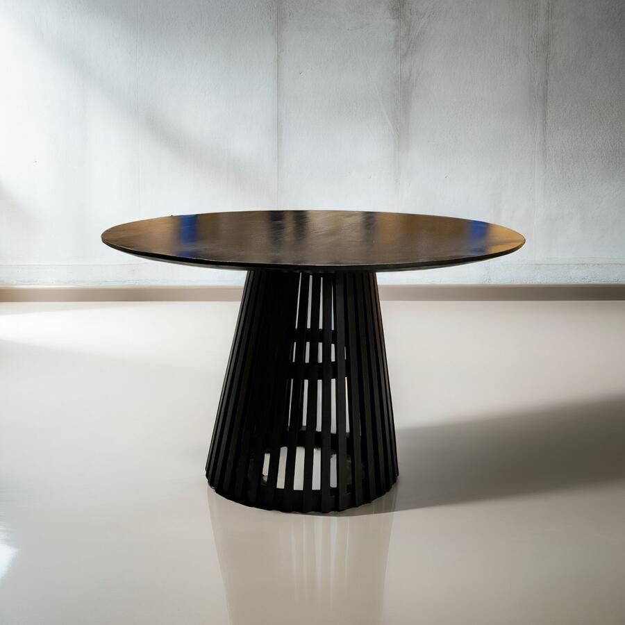 BestHomeDeals Eettafel Montana Rond Zwart Acaciahout 140cm