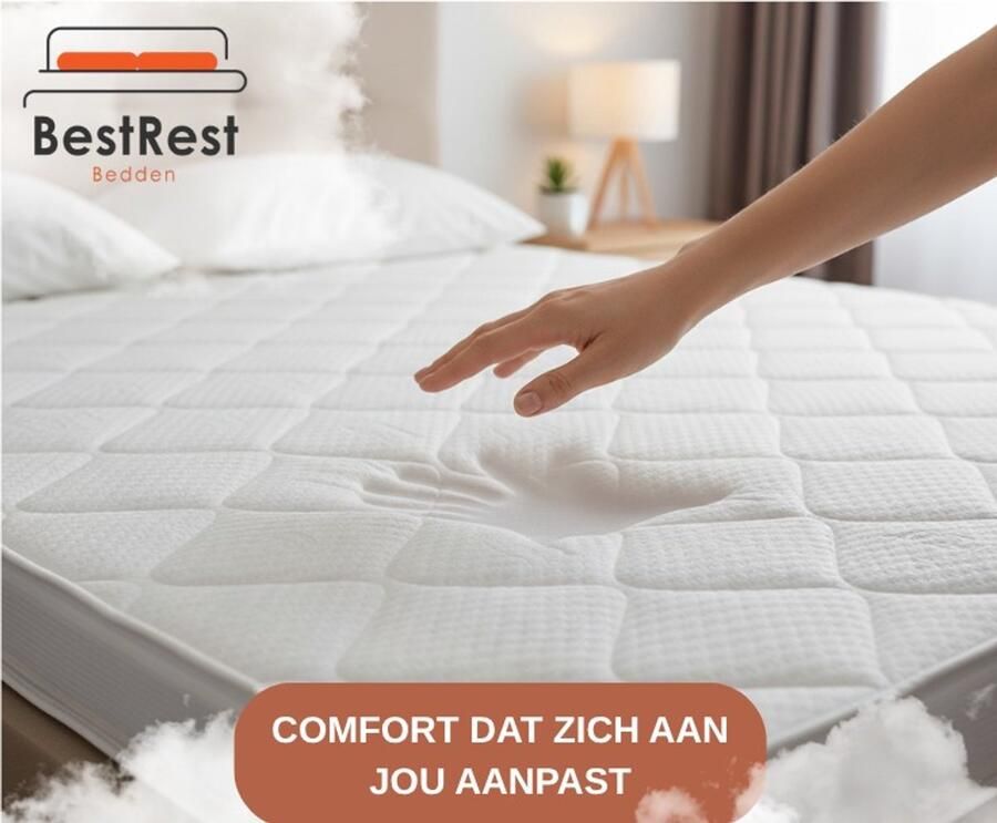 Bestrest Bedden DreamTopper Topper 140x200 Traagschuim Nasa Topdekmatras 3D Ventilatieband volledig rondom Topper Anti-allergisch Afritsbaar Wasbaar Hoes Extra Dik Topmatras