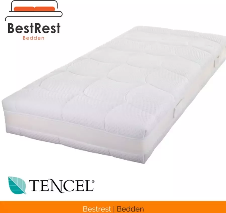 Bestrest Bedden Pocketvering Matras 100x200 – 25cm Dik – 1000 Veren – HR55 Koudschuim – Tencel Hoes – Ventilerend & Veerkrachtig – Anti-Allergisch