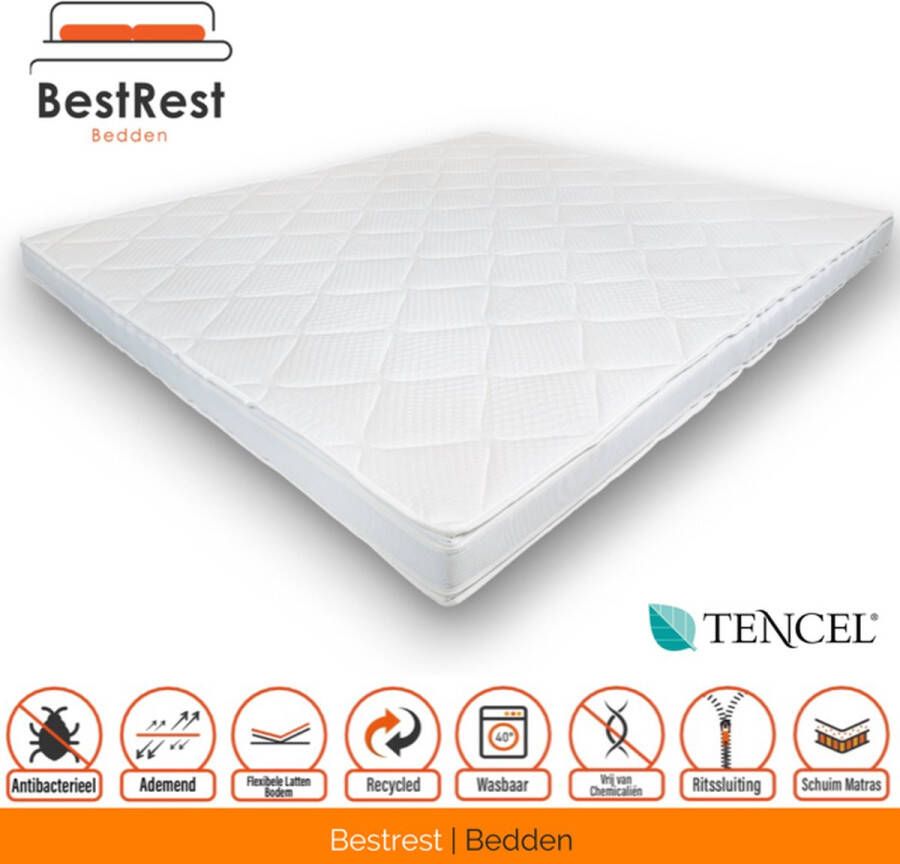 Bestrest Bedden Traagschuim Topper 180x210 Ademend Tencel Hoes Ergonomisch & Drukverlagend Topdekmatras Nasa Memory Foam Ca 12cm Dik