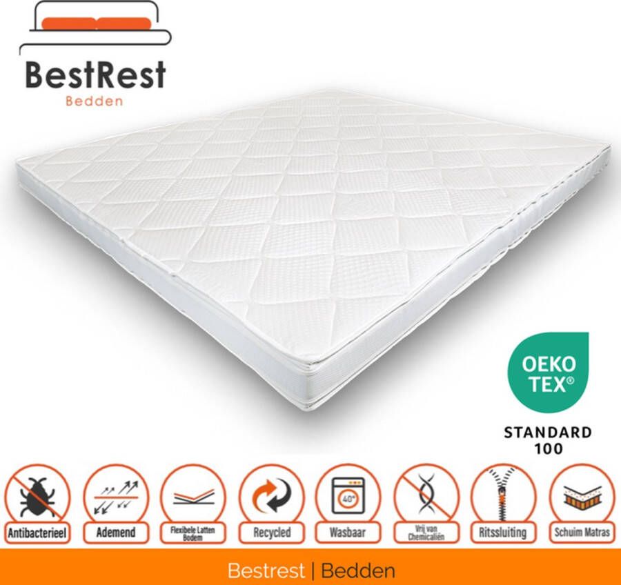 Bestrest Bedden Traagschuim Topper 80x210 Ademend Tencel Hoes Ergonomisch & Drukverlagend Topdekmatras Nasa Memory Foam Ca 12cm Dik
