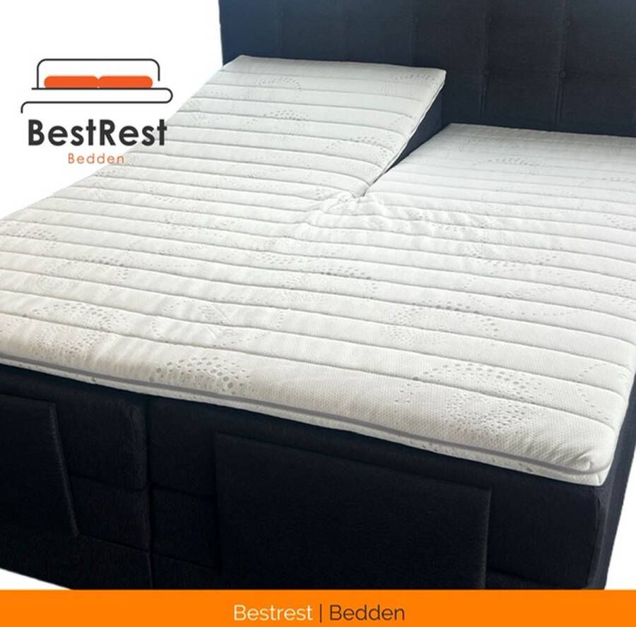 Bestrest Bedden Topdekmatras 140x200 8cm (MET SPLIT) Split Topper Koudschuim Hybrid Foam Topmatras