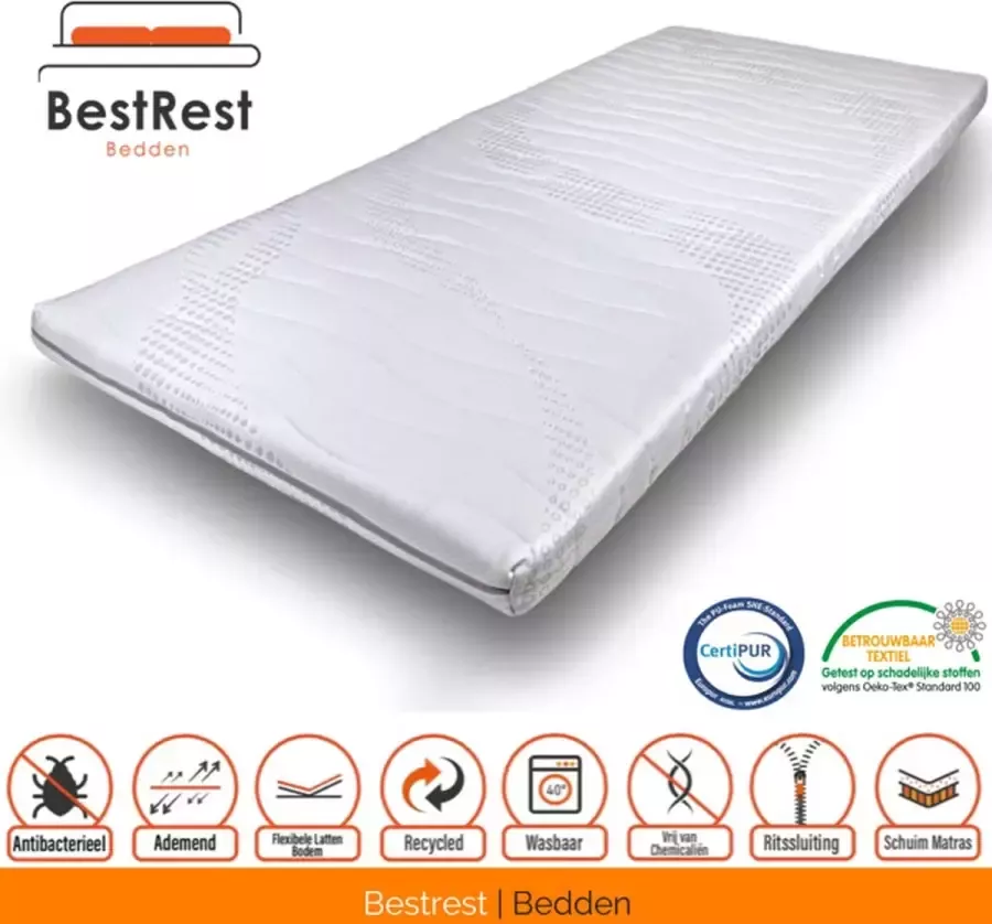 Bestrest Bedden Topdekmatras Cooltouch Topper Koudschuim HR Ca. 7 cm dik 90x200cm