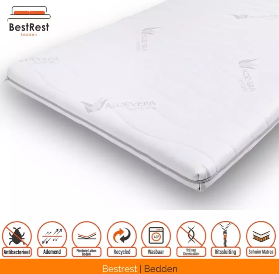 Bestrest Bedden Topdekmatras Koudschuim HR Aloe Vera Circa 7cm dik 180x220cm