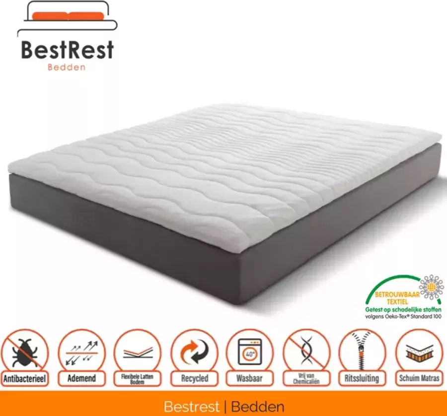 Bestrest Bedden Topdekmatras Topper Latex Gold 100% Natuurlatex 5CM 90x190 cm
