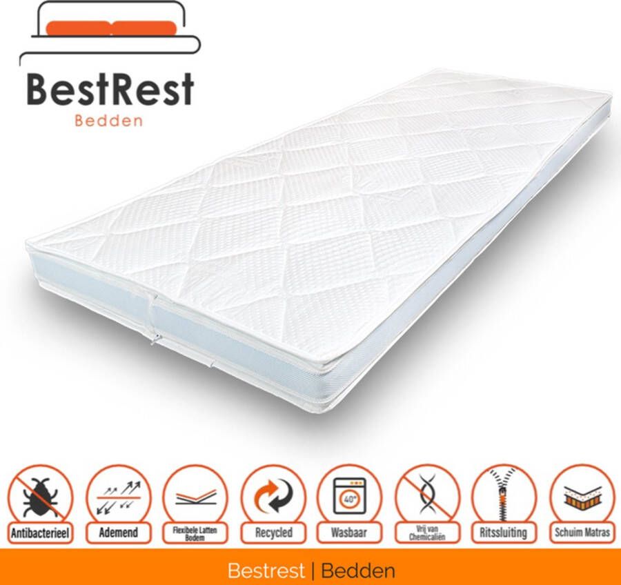 Bestrest Bedden Topper 140x200 Topper Hybride-foam Koudschuim Topdekmatras Matrastopper Drukverlagend Ondersteunend Afneembaar hoes Tencel Hoes Hotelkwaliteit 12cm Topper