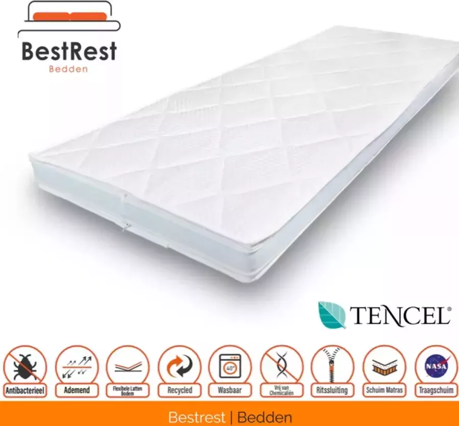 Bestrest Bedden Tencel Topper Nasa Traagschuim Topdekmatras XXL Best Quality Ergonomisch 150x200cm ca 12cm dik - Foto 2