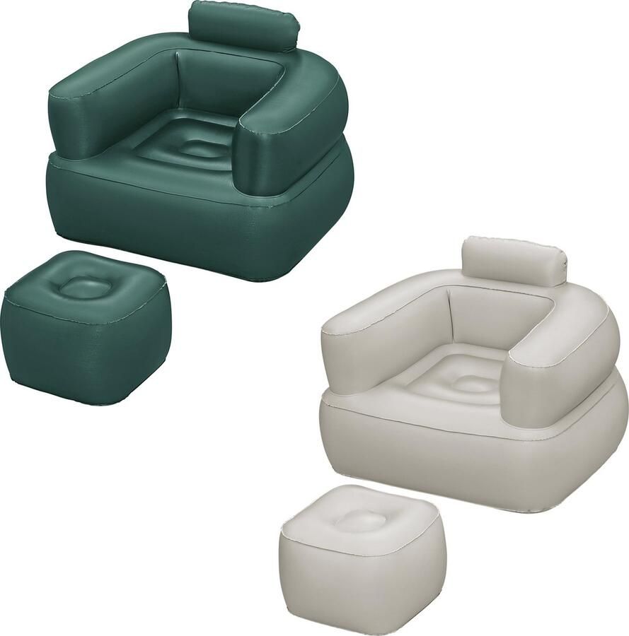 Bestway Opblaasbare Fauteuil met Voetsteun Assorti 107x99x80 48x48x36 cm Binnen 75137