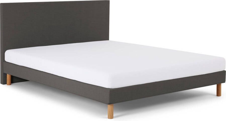 Beter Bed Basic Bed Eazi inclusief hoofdbord en matras 140 x 200 cm donkergrijs