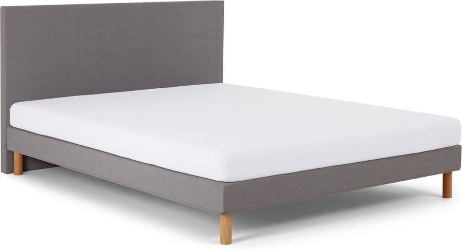 Beter Bed Basic Bed Eazi inclusief hoofdbord en matras 140 x 200 cm lichtgrijs