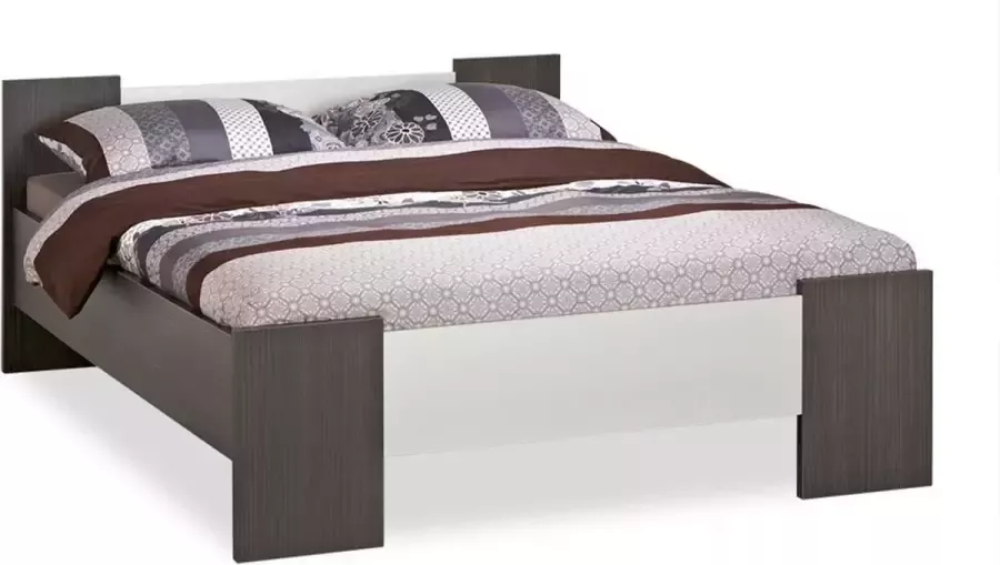Beter Bed Basic bed Woody 140 x 210 cm donkergrijs aluminium