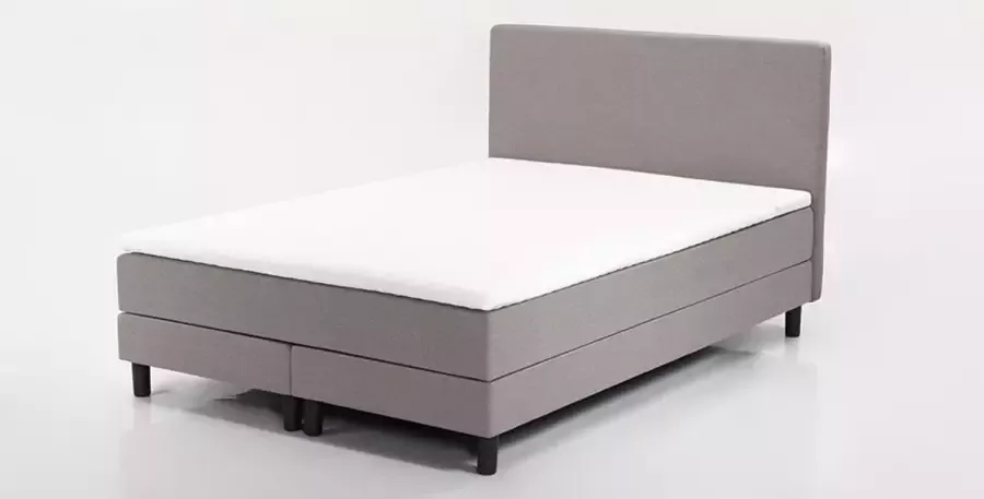 Beter Bed Basic Beter Bed Ambra Complete Boxspring met Gestoffeerd Matras 160x200 cm Lichtgrijs - Foto 2