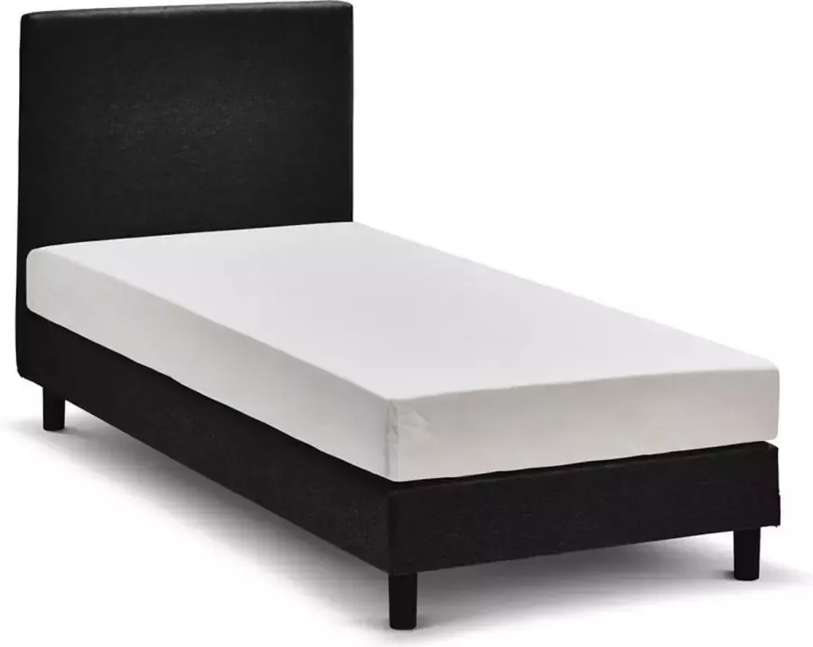 Beter Bed Basic Beter Bed Ambra Complete Boxspring met Silver Pocket Deluxe Foam matras en verstelbaar hoofdbord 140 x 200 cm Grijs