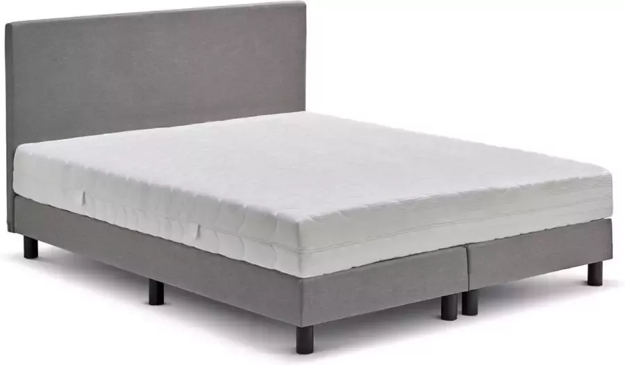 Beter Bed Basic Beter Bed Cisano Complete Boxspring met Easy Pocket Matras 140x200 cm Lichtgrijs