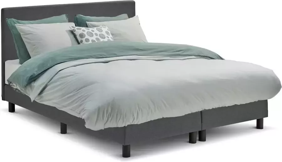 Beter Bed Basic Beter Bed Cisano Complete Boxspring met Easy Pocket Matras 160x200 cm Donkergrijs