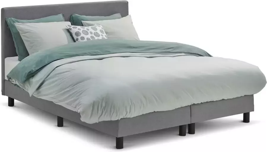 Beter Bed Basic Beter Bed Cisano Complete Boxspring met Easy Pocket Matras 160x200 cm Lichtgrijs