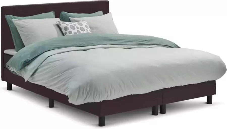 Beter Bed Basic Beter Bed Cisano Complete Boxspring met Gestoffeerd Matras 160x200 cm Donkergrijs - Foto 2