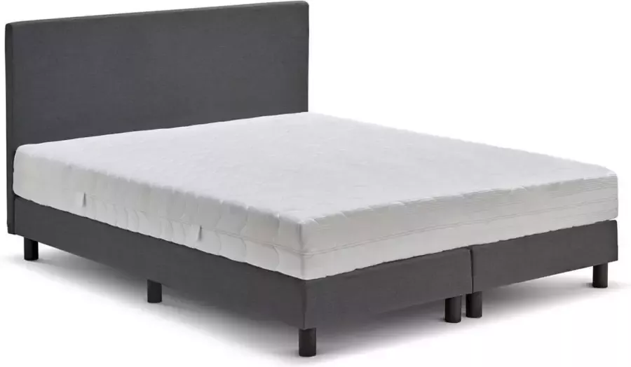 Beter Bed Basic Beter Bed Cisano Complete Boxspring met Silver Pocket Deluxe Foam Matras 120x200 cm Donkergrijs - Foto 2
