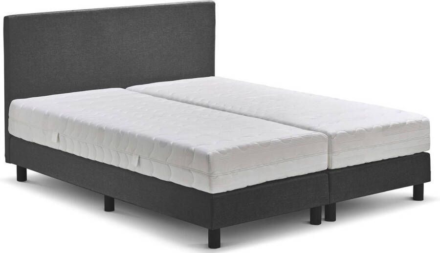 Beter Bed Basic Beter Bed Cisano Complete Boxspring met Silver Pocket Deluxe Foam Matras 180x200 cm Lichtgrijs