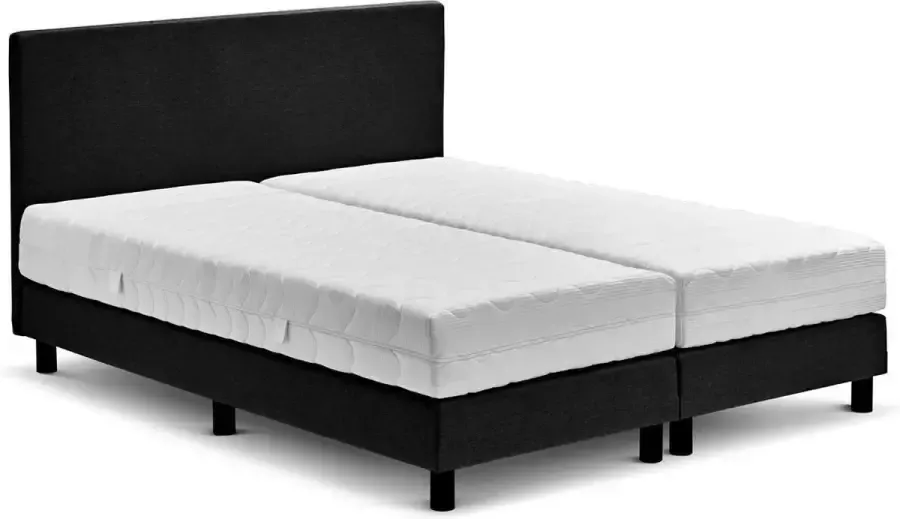 Beter Bed Basic Beter Bed Cisano Complete Boxspring met Silver Pocket Deluxe Foam Matras 180x200 cm Zwart