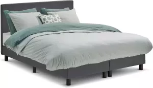 Beter Bed Basic Beter Bed Cisano Complete Boxspring met Silver Pocket Deluxe Foam Matras 180x210 cm Donkergrijs