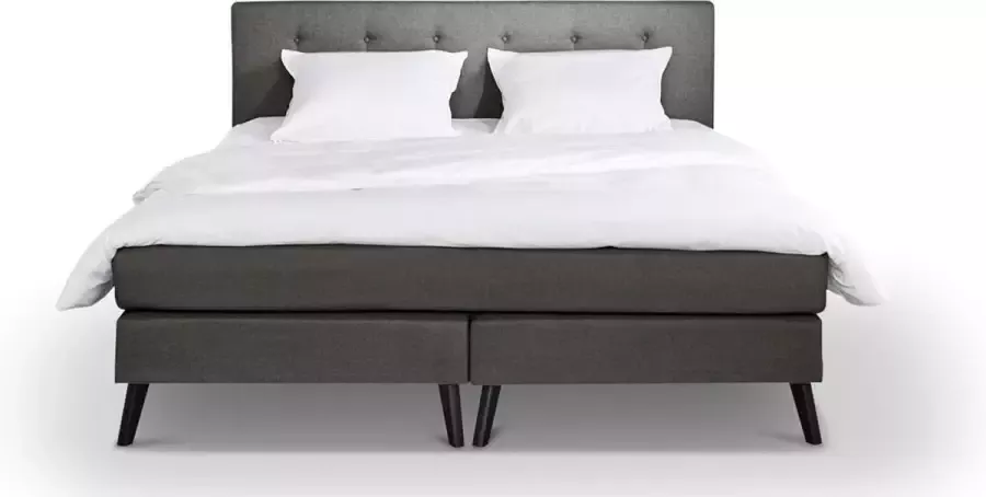 Beter Bed Basic Beter Bed Complete Boxspring Nottingham met Gestoffeerd Matras 180x200 Donkergrijs - Foto 2