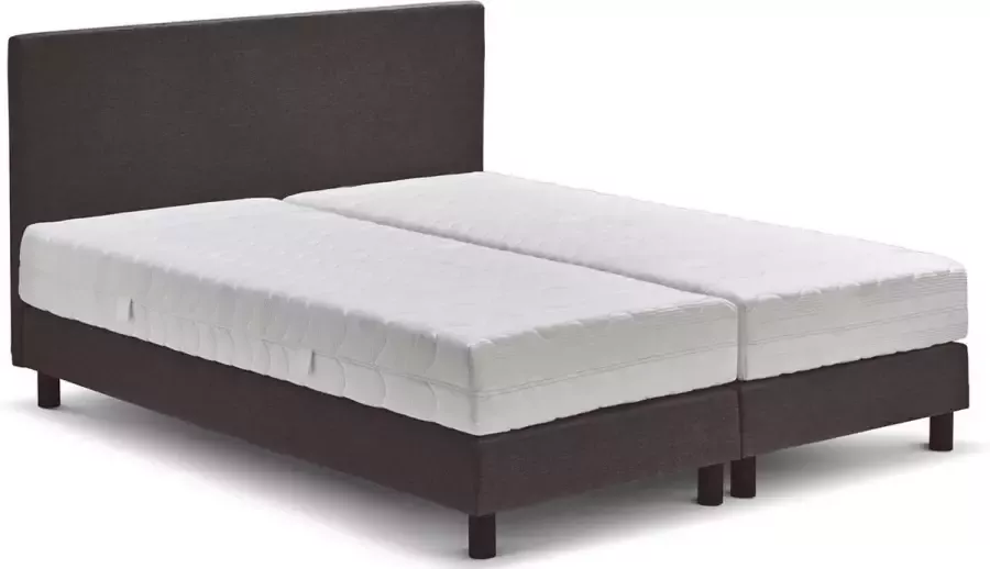 Beter Bed Basic box Ambra vlak met Easy Pocket matras 140 x 200 cm 140 x 200 cm donkergrijs
