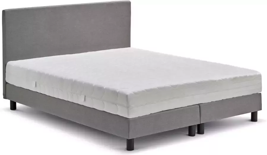 Beter Bed Basic box Ambra vlak met Easy Pocket matras 140 x 200 cm lichtgrijs
