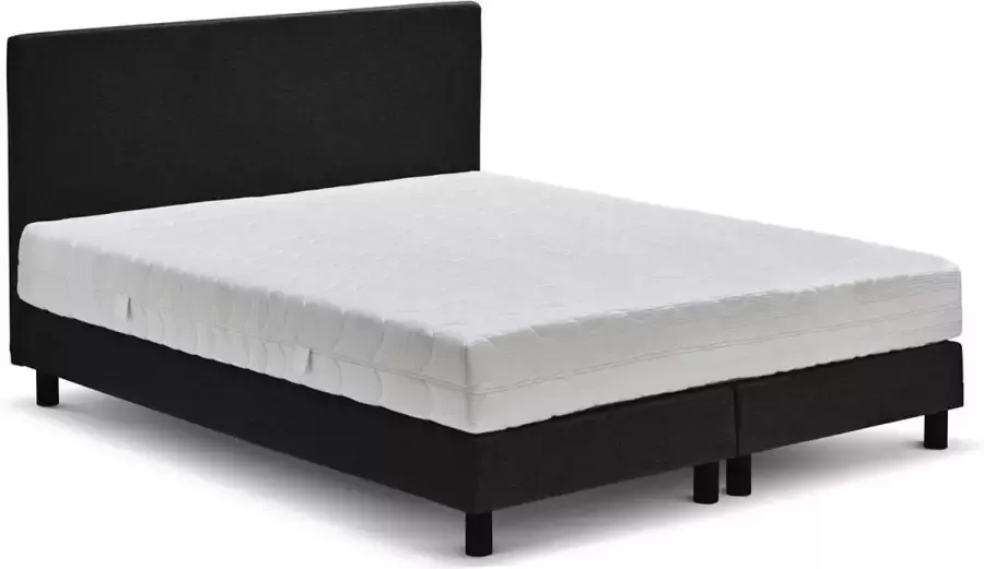 Beter Bed Basic box Ambra vlak met Easy Pocket matras 140 x 200 cm zwart
