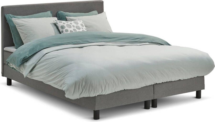 Beter Bed Basic Box Ambra vlak met gestoffeerd matras 120 x 200 cm lichtgrijs - Foto 1