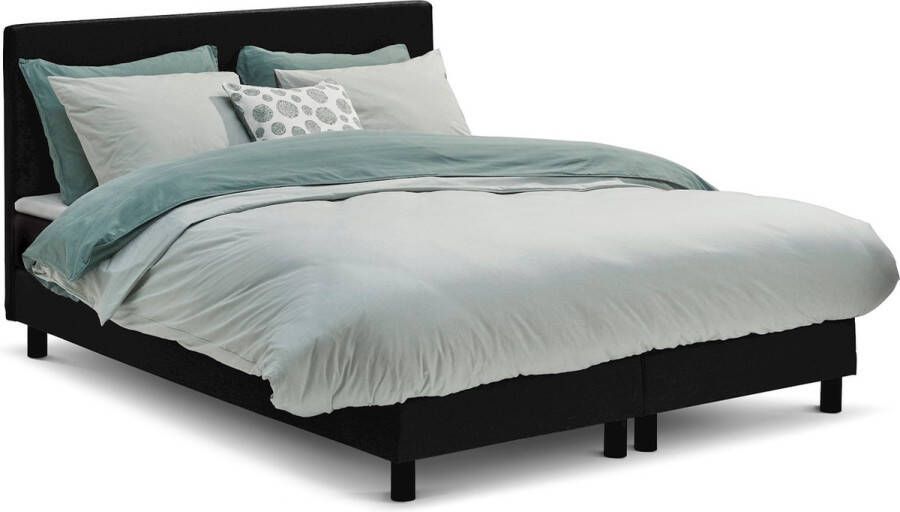 Beter Bed Basic Box Ambra vlak met gestoffeerd matras 160 x 200 cm zwart - Foto 1