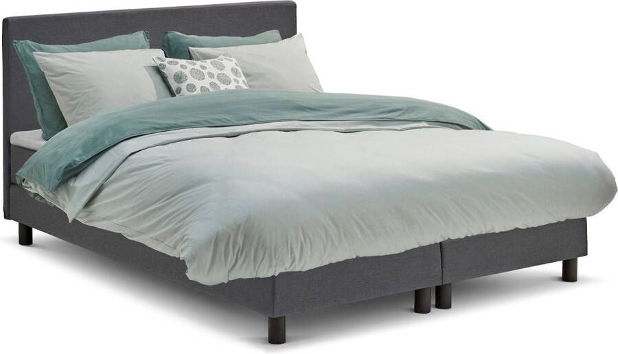 Beter Bed Basic Box Ambra vlak met gestoffeerd matras 180 x 200 cm donkergrijs - Foto 1