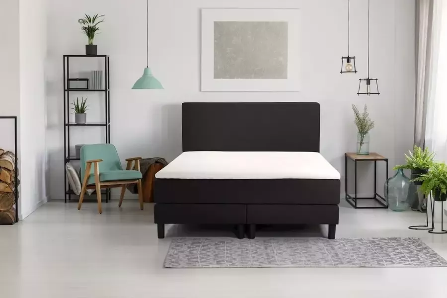 Beter Bed Basic Boxspring Bellino vlak met gestoffeerd matras 2-persoons 120 x 200 cm zwart
