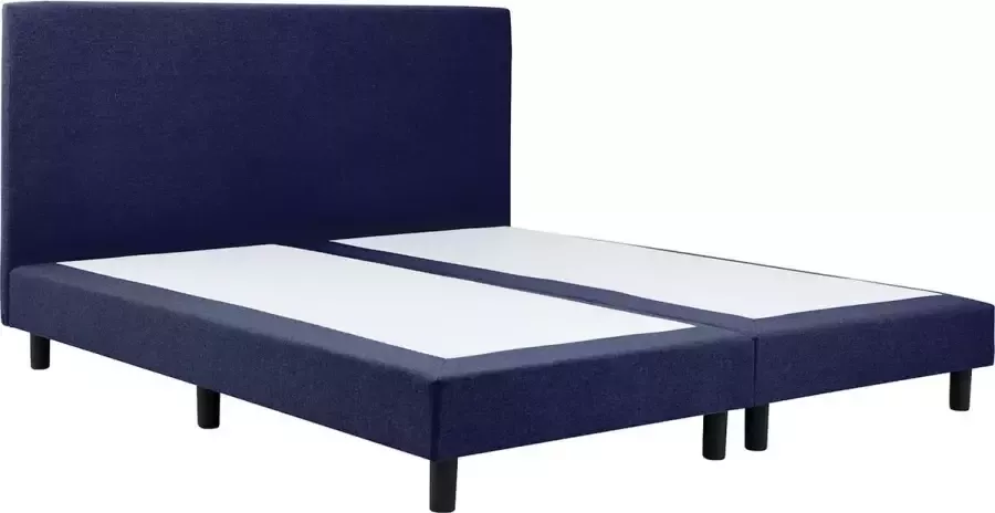 Maxi Cisano Boxspring 140x200 cm Gestoffeerde Boxspring zonder Matras Blauw Tweepersoonsbed