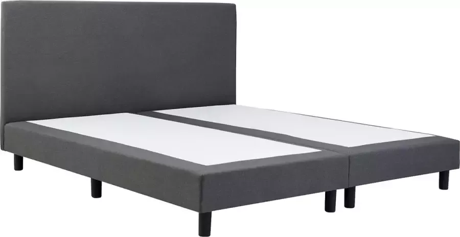 Maxi Cisano Boxspring 140x210 cm Gestoffeerde Boxspring zonder Matras Antraciet Tweepersoonsbed