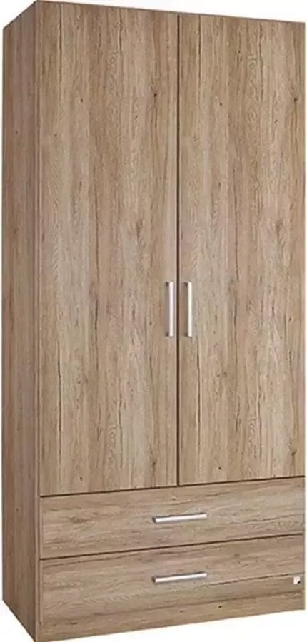 Beter Bed Basic Draaideurkast Albero met laden 91 x 197 x 54 cm eiken