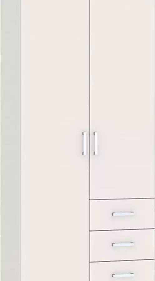 Beter Bed Basic Draaideurkast Compact met laden 101.9 x 215 x 58 5 cm wit