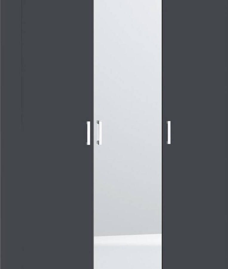 Beter Bed Basic Draaideurkast Compact met spiegel 152.2 x 215 x 58 5 cm antraciet mat