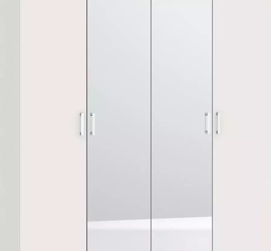 Beter Bed Basic Draaideurkast Compact met spiegel 202.5 x 215 x 58 5 cm wit