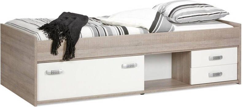 Maxi Beter Bed Basic Kajuitbed Pep Kinderbed met opbergladen 90x200cm Eiken Wit
